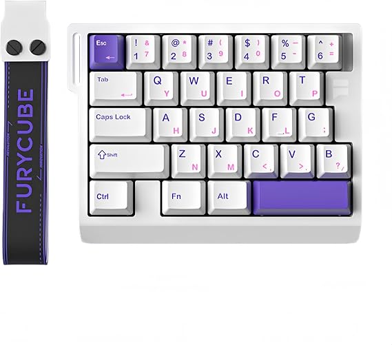 FKZ M30HE Rapid Trigger Gaming Keyboard,Hall Effect Magnetic Switch One Handed Hot Swap RGB Wired Mechanical Keyboard Adjustable Actuation 8K Hz Polling Rate Macro Keypad for E-Sports Gamer (White)