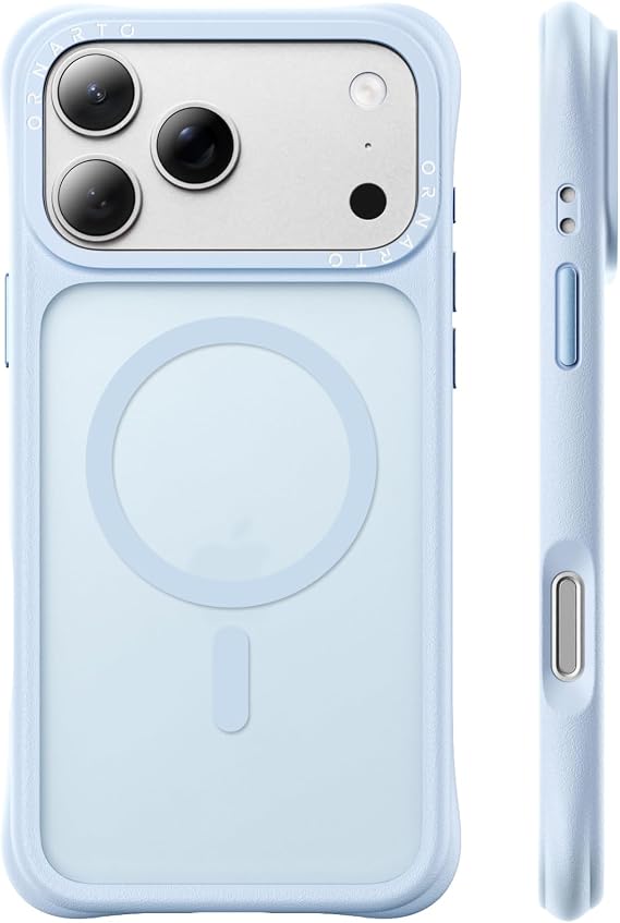 ORNARTO Magnetic for iPhone 17 Pro Max Case, Translucent Matte, Baby Blue | 20FT Military-Grade Drop Protection, Compatible with MagSafe, Slim & Lightweight, AirBuffer Corners, Gecko-Grip Interior