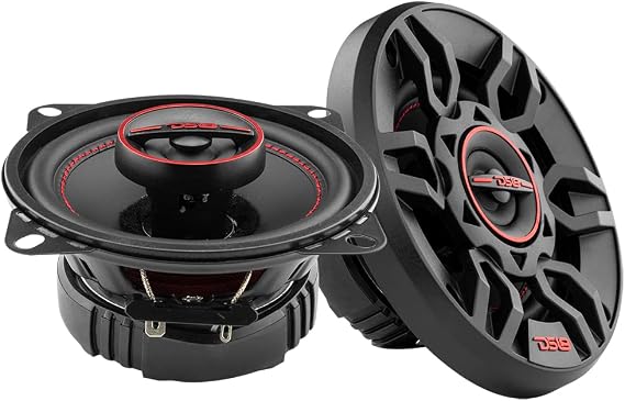 DS18 G4Xi GEN-X 4" 2-Way Coaxial Speakers 120 Watts Max Power 4-Ohm with Mylar Balanced Dome Tweeters - Full Range Car Replacement Speaker - Grill Included - 2 Speakers