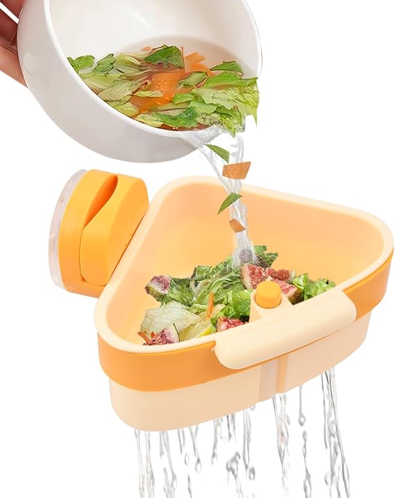Upgraded SuctionCup Corner Sink Strainer Basket