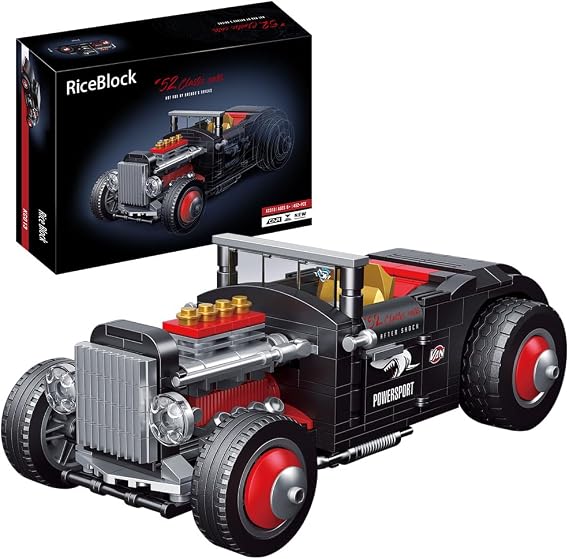 RiceBlock 452 Pieces Champion Car Building Blocks Toys Gifts for Kids Boys Aged 6+, Retro Raceing Car Building Blocks Sets, DIY Building Kit