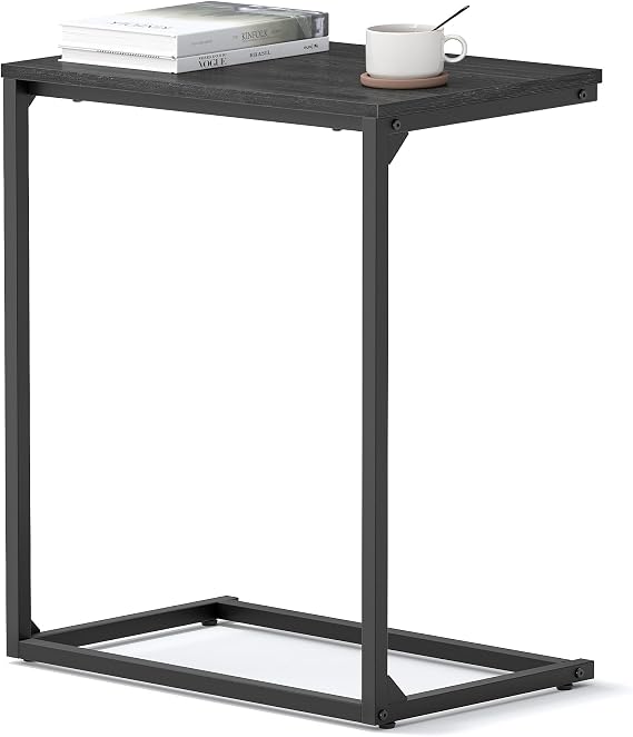 VASAGLE C Shape End Table for Couch or Sofa, Industrial Small Side Table