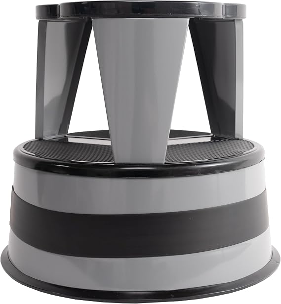 Cramer Kik Step Steel Step Stool - Two Step Stool, Holds 350 lbs (Gray)