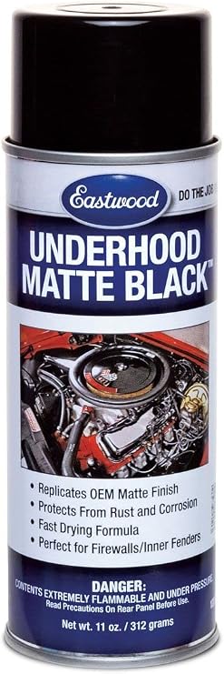 Eastwood Underhood Black Matte Acrylic Lacquer Aerosol Spray Paint | Rust & Corrosion Protection Car Under Hood Paint | 1 Pack