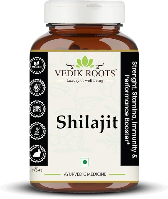Shilajit Capsules for Men & Women | Pure & Natural Himalayan Shilajit | 60 Capsules