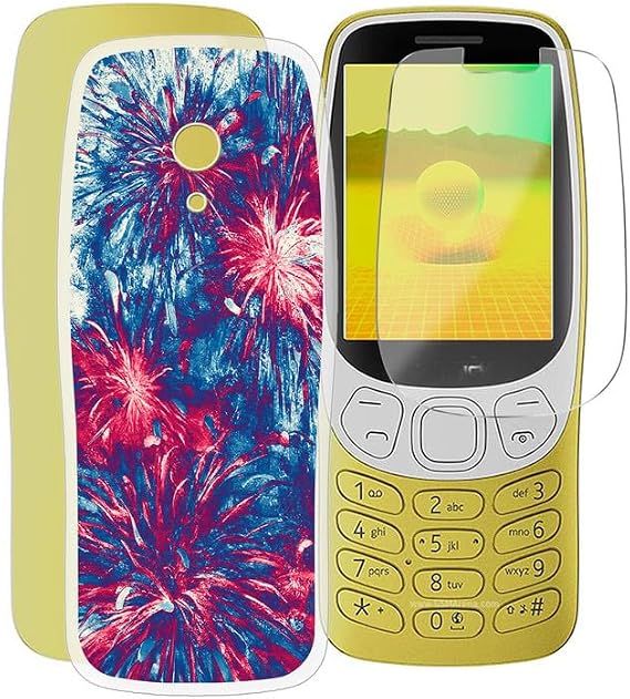 Phone Case for Nokia 3210 2024 (2.4") with Tempered Glass Screen Protector, Ultra Thin Clear Shockproof X Anti-Scratch Soft Silicone Cover for Nokia 3210 2024 - Gorgeous