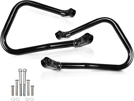 Motorcycle Saddle Bag Guard Crash Bar Bracket compatible with Harley Davidson Softail Heritage Classic FLHC FLHCS Revival FLI Bolt-on Black Rear Saddlebag 2018-2025