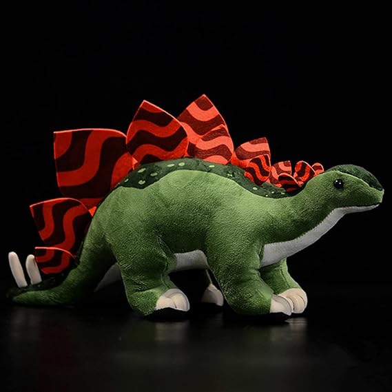 Simulation Stegosaurus Dinosaur Stuffed Plush Toy - 16inch Green Dinosaur Tyrannosaurus Plushie, Figurines Stuffed Toys Soft, Gifts Collectible for Kids