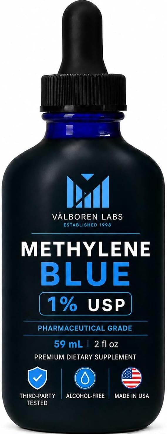Methylene Blue Pharmaceutical Grade 1% Drops, Made in USA, 59ML