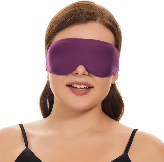 ALASKA BEAR Side Sleeper Sleep Mask, Patented, 100% Blackout, Purple