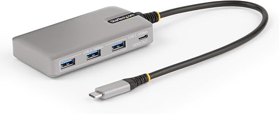 StarTech 4-Port USB-C Hub 10Gbit/s DP Alt Mode 4K 60Hz 100W PD Laptop Driverless 3 x USB-A 1 x USB-C 30 cm cable video output wake on USB DisplayPort 1.4