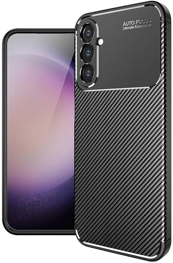 Case Black Carbon Silicone Original Compatible with Spia Samsung Galaxy S24 (Compatible with Samsung Galaxy S24, Black)