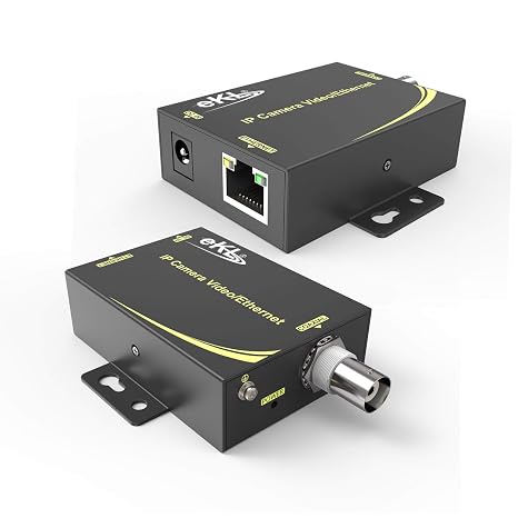 IP Extender Kit Over Coax Cable Up to 6560ft(2000m) EOC Converter Ethernet Extender Set for IP Security CCTV Cameras