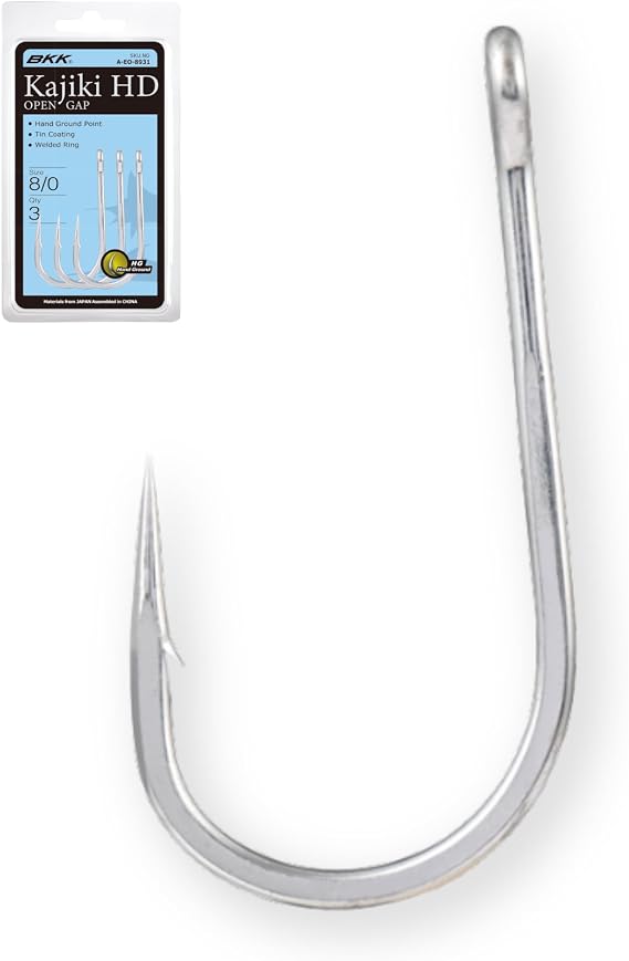 BKK KAJIKI HD Open Gap Trolling Hook | 7X | Bright-Tin Coating | Hand Ground Point