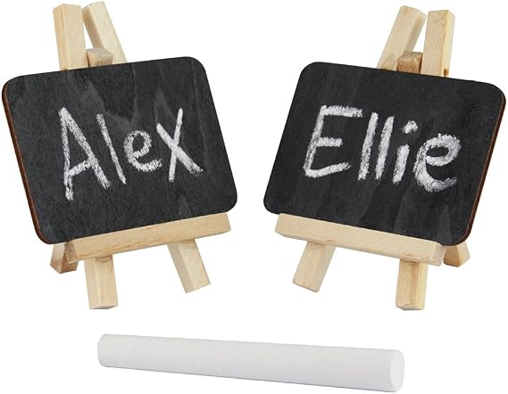 eBuyGB Mini Easel Chalk/Black Board, Pack of 24