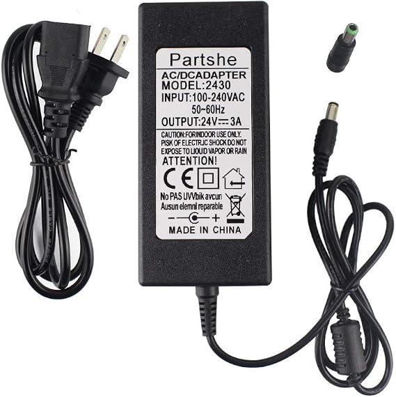 PARTSHE 24V AC DC Adapter Charger Power Supply for Zebra ZP550 ZP450 GX420d GK420d GK420t GX420t GX430T GT810 GC420t HC100 Label Printer