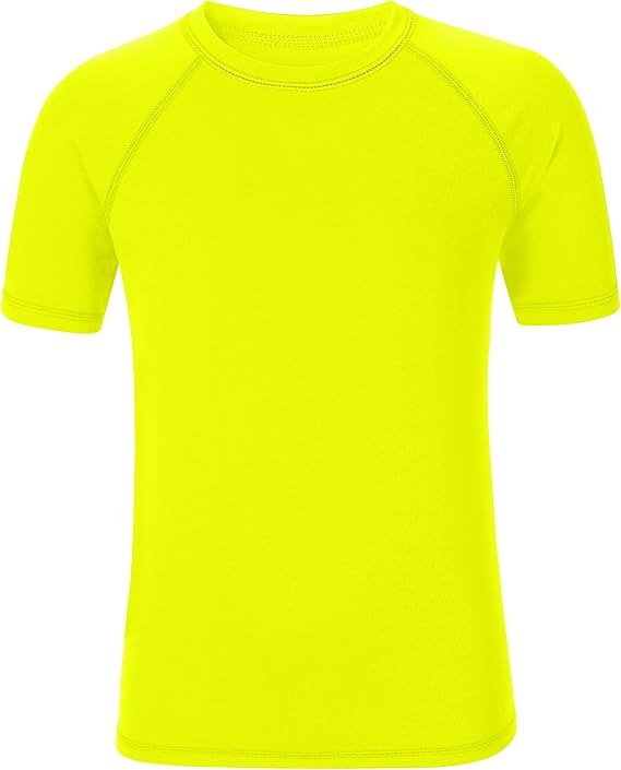 Boys Rash Guard Neon UV Sun Protection Swim Shirt for Kids Teens