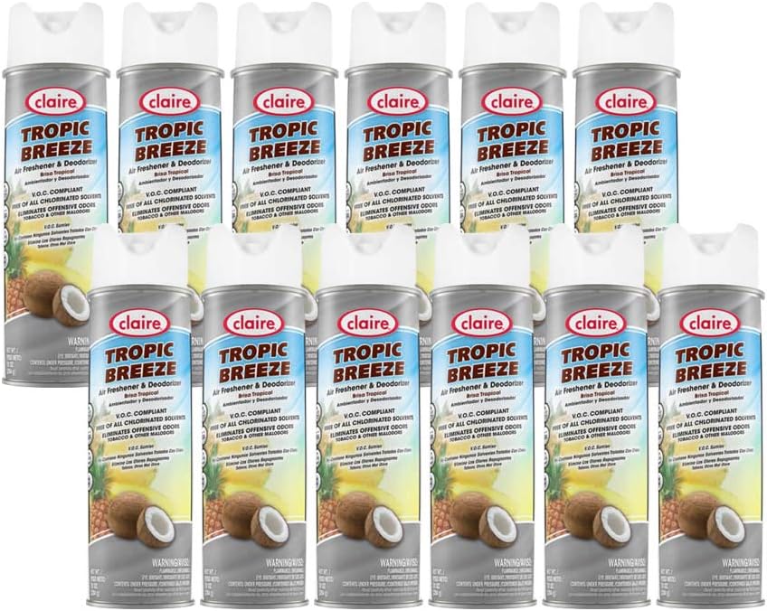 Claire CL165-12PK Tropic Breeze Air Freshener & Deodorizer; 10 Oz. Net Wt., 12 Count