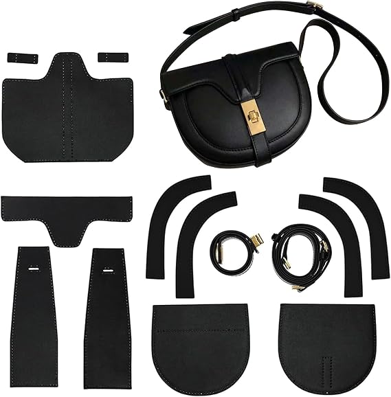 POPSEWING DIY Leather Bag Kit, DIY Shoulder Bag Kit for Girlfriend (Dark)