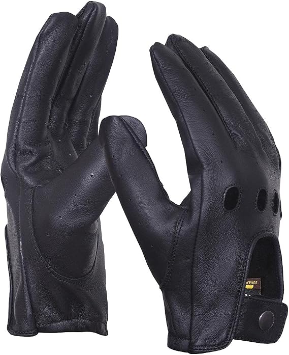 Men's Unlined Leather Gloves - Motorcycle Racing Summer Gloves