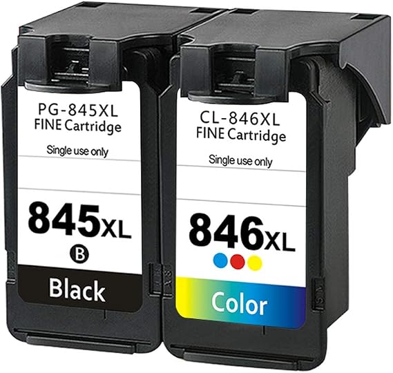 Remanufactured Ink Cartridge Replacement for Canon PG 845 CL 846 XL 845 846 for Canon MG3080 MG2980 MG2580S MG2580 MG2400 Printers 1 Black 1 Tri-Color