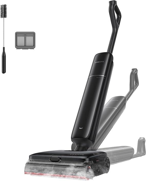 DREAME Aero Pro Steam Wet Dry Vacuum Mop, 392F Steam Cleaning, 28kPa Suction, 3.88in Ultra-Slim Vacuum Mop Combo, 0 Hair Tangle for Pet Owner, Heated Brush Wash, Hot Air Drying, Up to 70min Runtime