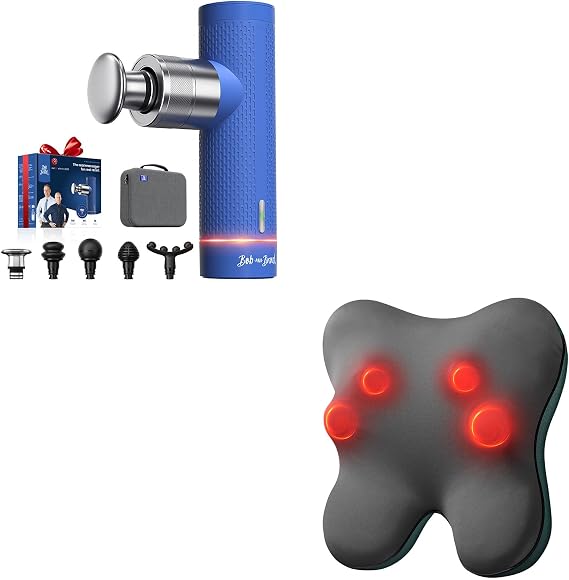 BOB AND BRAD Back Massager with Heat and A7 Massage Gun with 11mm Amplitude