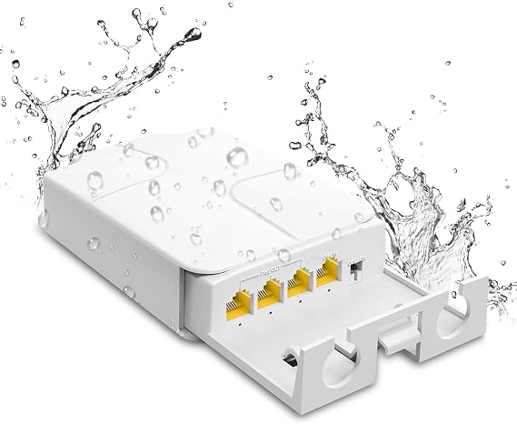 Outdoor Gigabit PoE Extender 1 in 3 Out, NICGIGA 4 Port PoE Repeater Waterproof, Vlan, Extend 100 Meters(328 ft), IEEE 802.3af/at Power Over Ethernet PoE Splitter.