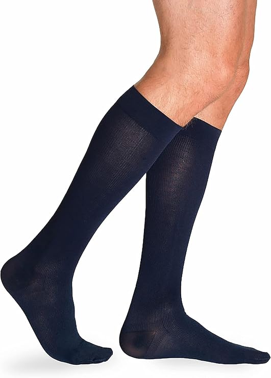 SIGVARIS Mens Essential Cotton 230 Closed Toe Calf-High Socks 30-40mmHg