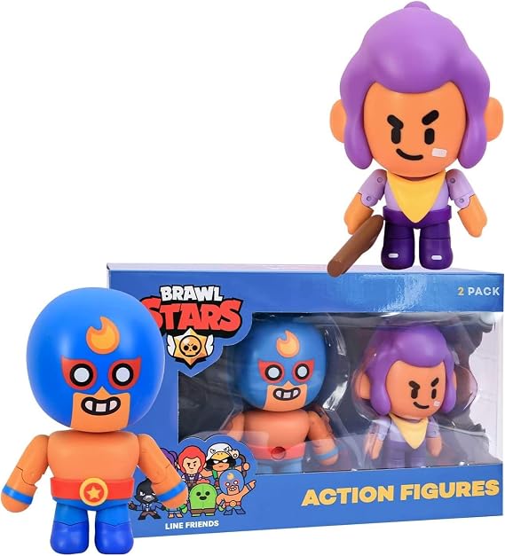 P.M.I. Brawl Stars Action Figures | Two of Four 6.5-Inch-Tall Collectibles | Brawl Stars Toys, Gift for Video Gamer | Poco and Bo | Officially Licensed Toy Figure Articulated Figures