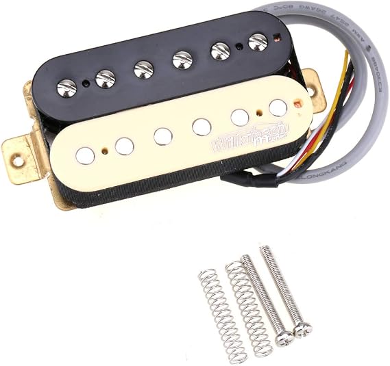 Wilkinson Vintage Tone Alnico 5 Overwound Open Style Humbucker Neck Pickup for Electric Guitar, Zebra