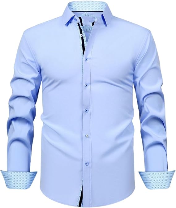 Men's Shirts Casual Long Sleeve Lapel Shirt for Spring Autumn Tops