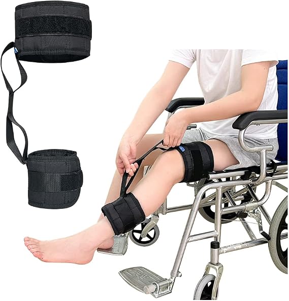 Leg Lifter for After Knee Surgery Thigh Lifter Strap Hip Replacement Recovery Aids Kit Stroke Rehab Bed Bed Pull Up Assist Band Wheelchair Transfer Equipment for Elderly, Handicap (L Size/One Piece)