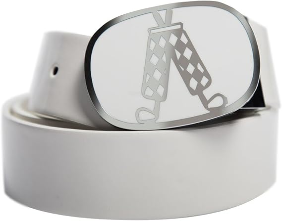 Royal & Awesome Golf Belts For Men, White Golf Belt, Adjustable Belts For Men