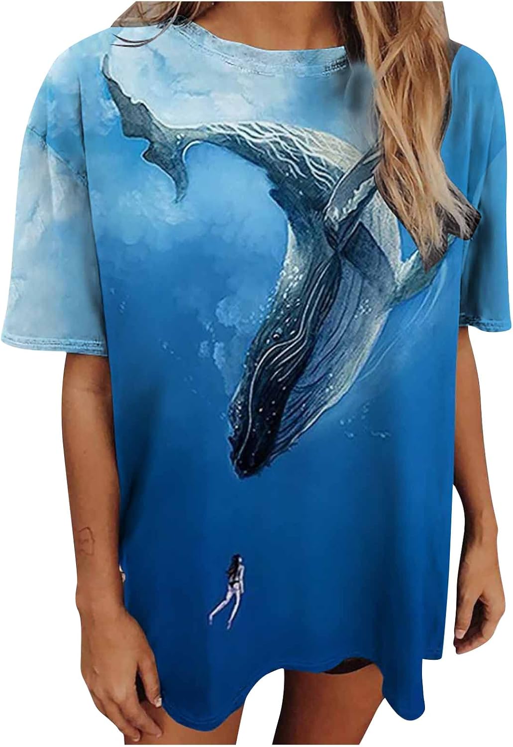 Peplum Short Sleeve Tops Woman Skull Tunic Loose Fit Round Neck Tshirts Casual Spring Fitness Cotton Softest