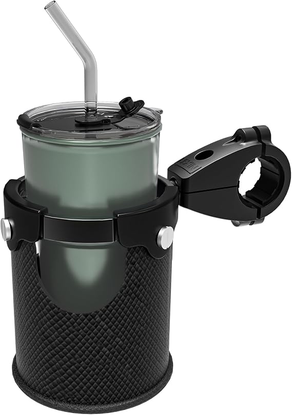 LEXIN C3 Motorcycle Cup Holder, Mount for 7/8"-1 1/4" Handlebars, Black