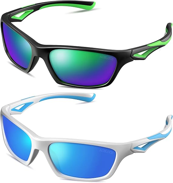 Kids Sunglasses TPEE Unbreakable Polarized Sports Glasses with Adjustable Strap For Boys Girls Age 3-7