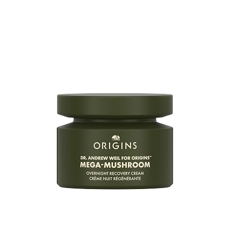 Origins Mega-Mushroom Overnight Recovery Skin Barrier Cream | For Deep Overnight Hydration & Reduced Visible Redness | With Reishi Mushroom, Fermented Chaga Mushroom & Evening Primrose, 1.7 Fl Oz