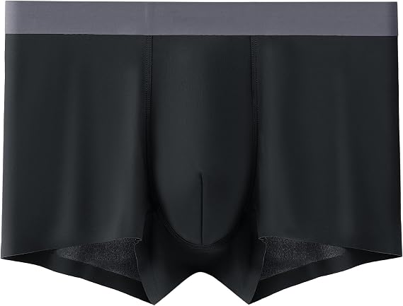 Boxer Briefs for Men Elastic Waisted Seamless Bulge Thongs Pouch Breathable Stretch Underwear Comfy T Panties