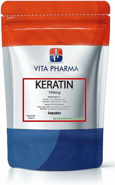 VITA PHARMA Keratin 100mg 240 Capsules | Hair Support | Skin Support | Nail Support