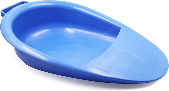 Pepe Mobility Bed Pan for Elderly Women and Men, Bedpan with Handle, Blue