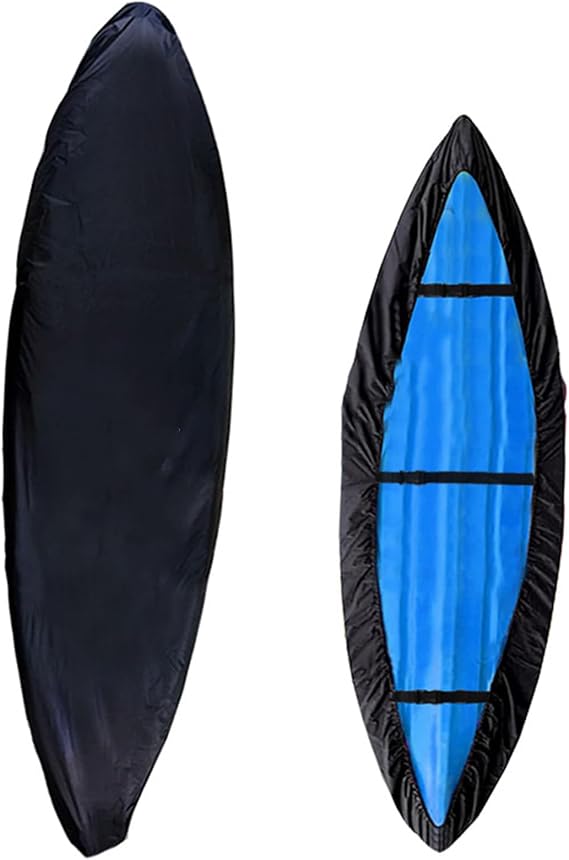 Kayaks Cover,Kayak Covers for Outdoor Storage 420D Heavy Duty Kayak Cockpit Covers Waterproof Anti-Dust Cover for Kayak, Canoe, Paddle Board,and Fishing Boat,Black,for4.6~5m Kayak