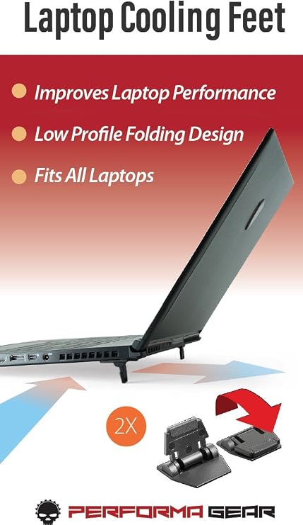 Laptop Cooling Feet, Improves Laptop Cooling Performance. Works with All laptops, Mobile workstations, Gaming. Alienware, Dell, Apple, HP, Lenovo, MSI, Razor, Asustec, Acer.
