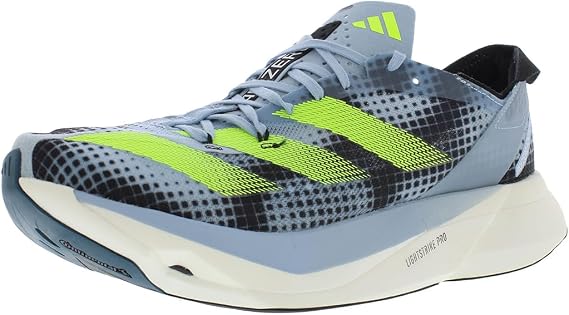 adidas Men's Adizero Adios Pro 3 Shoes, Wonder Blue/Core Black/Lucid Lemon, 7