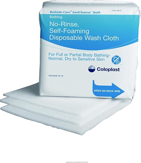 Bedside-Care EasiCleanse Bath Wipe or Washcloth 7-9/10 x 7-9/10" COI7055CS, 1 Pack 30 Wipes