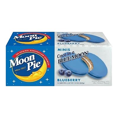 Moon Pie Minis Blueberry Flavored Marshmallow Mini Snack Pies - 12 Count