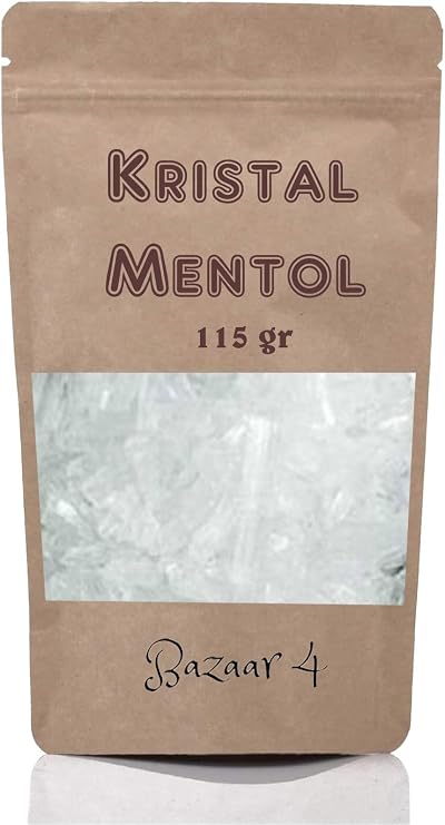 Bazaar 4 Kristal Mentol 1. Kalite 115 Gr Menthol ( Sauna, Hamam, Buhar Banyosu )