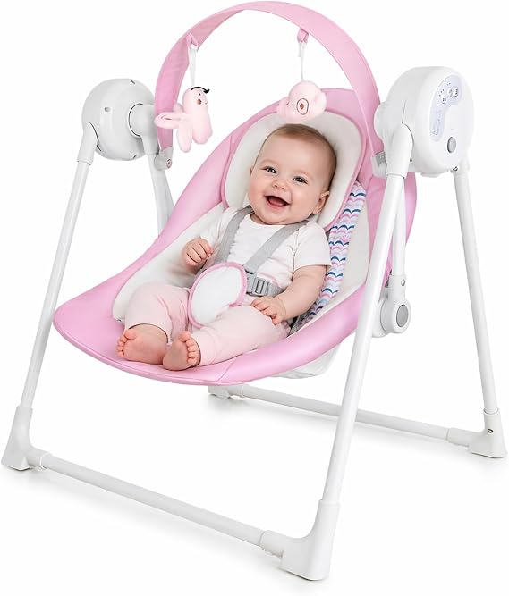 Ultra-Compact Foldable Baby Swing, Portable for Travel/Car/Picnic(0-6M)