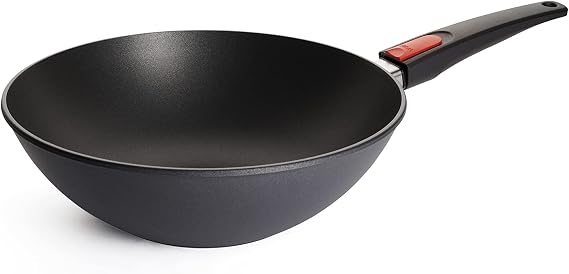 Woll – Diamond Lite Wok- und Rührpfanne Ø 30 cm mit abnehmbarem Stiel – Antihaftpfanne aus Aluminiumguss backofenfest geeignet für Ceran Gas Elektro & Halogen – Wokpfanne