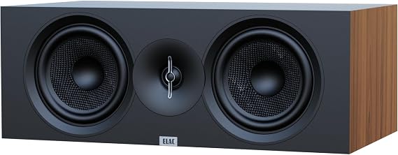 ELAC Debut 3.0 DC63-WN Center Channel Speaker, Walnut - 1 Aluminum Dome Tweeter & Dual 6.5 Aramid Fiber Woofers - 2-Way Bass Reflex - 50Hz to 38KHz Response